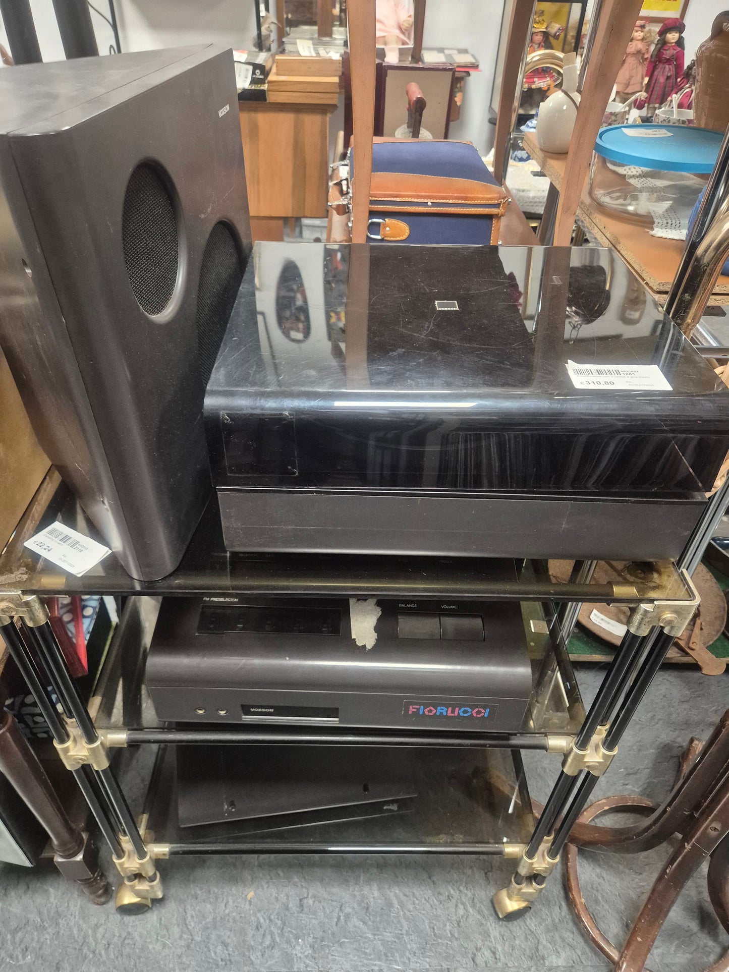 Amplificatore con 3 casse e gira dischi