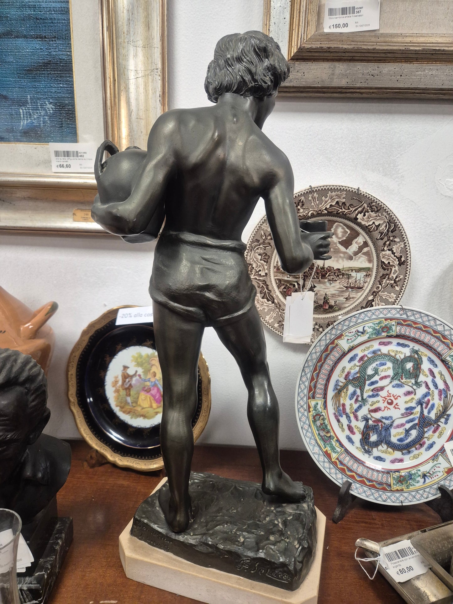 Statua in bronzo firmata F. De Luca